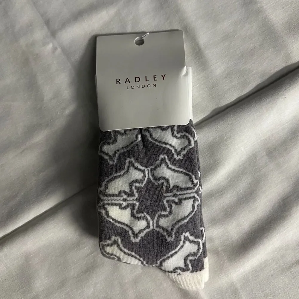 RADLEY LONDON Scottie Dog Socks Gray NEW
